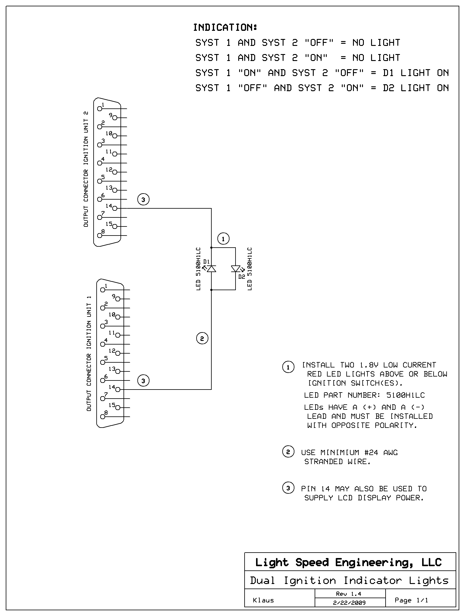 Dual Ignition Indicator Lights diagram